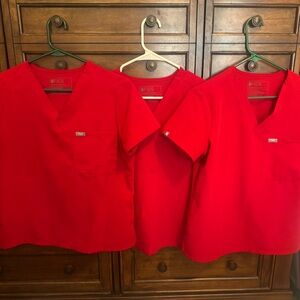 FIGS Technical Collection Red Scrub top